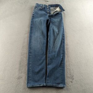 AGOLDE 90s Pinch Long Jeans Womens Size 23 Blue Straight Button Fly Denim Faded